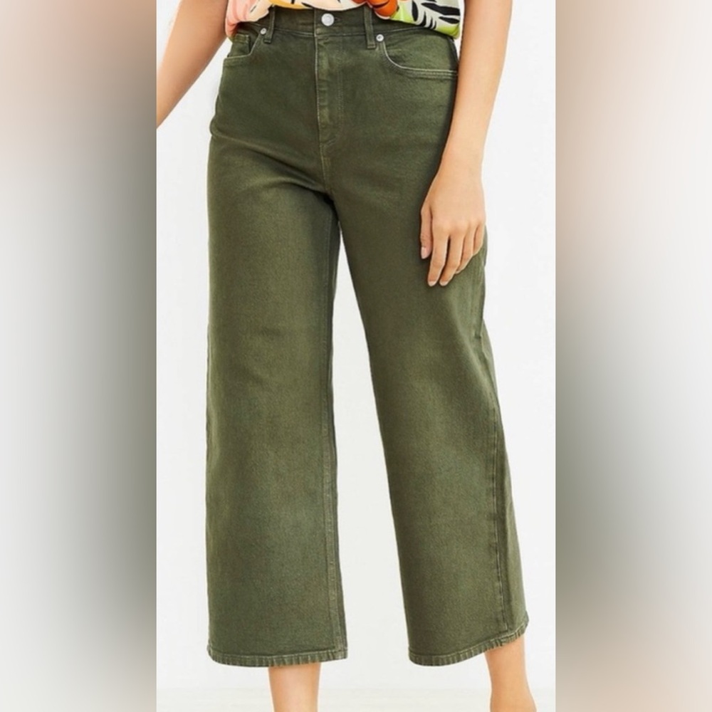 LOFT Flare & Wide Leg Jeans in Olive